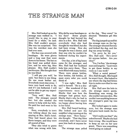 Invisible Man - H.G. Wells - Grade 3 Reading Level Book